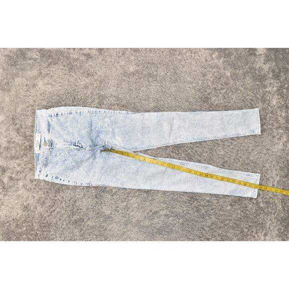 Abercrombie & Fitch Women's Blue Skinny Jeans Size 2 Zip Solid Cotton Blend - Picture 2 of 6